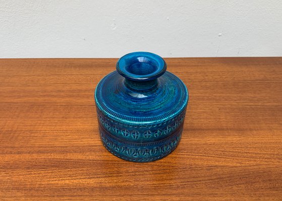 Mid-Century Italian Rimini Blu Pottery Vase by Aldo Londi for Bitossi, 1960s-UAH-1417519