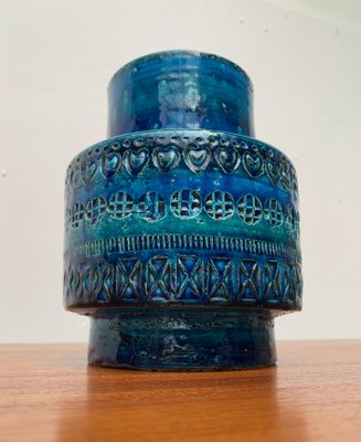 Mid-Century Italian Rimini Blu Pottery Vase by Aldo Londi for Bitossi, 1960s-UAH-1417518