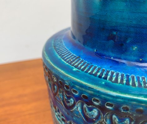 Mid-Century Italian Rimini Blu Pottery Vase by Aldo Londi for Bitossi, 1960s-UAH-1417518