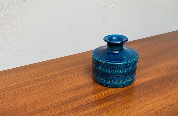 Mid-Century Italian Rimini Blu Pottery Vase by Aldo Londi for Bitossi, 1960s-UAH-1417519