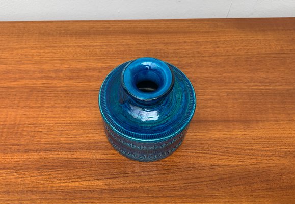 Mid-Century Italian Rimini Blu Pottery Vase by Aldo Londi for Bitossi, 1960s-UAH-1417519