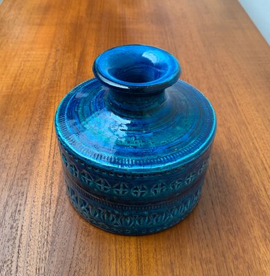 Mid-Century Italian Rimini Blu Pottery Vase by Aldo Londi for Bitossi, 1960s-UAH-1417519