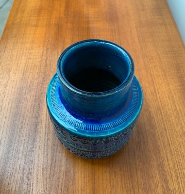 Mid-Century Italian Rimini Blu Pottery Vase by Aldo Londi for Bitossi, 1960s-UAH-1417518