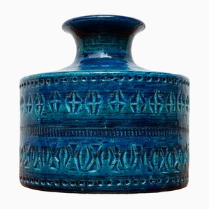 Mid-Century Italian Rimini Blu Pottery Vase by Aldo Londi for Bitossi, 1960s-UAH-1417519