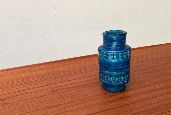 Mid-Century Italian Rimini Blu Pottery Vase by Aldo Londi for Bitossi-UAH-1415261