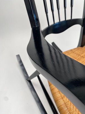 Mid-Century Italian Rocking Chair in Black Lacquered Wood by Paolo Buffa, 1950s-KKZ-1814298