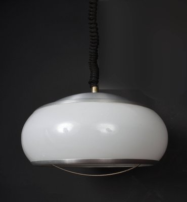 Mid-Century Italian Round Aluminum and Acrylic Glass Ceiling Lamp from Stilux Milano, 1960s-JDR-1125862