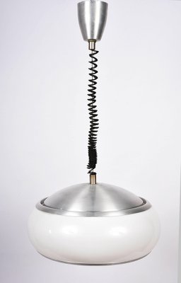 Mid-Century Italian Round Aluminum and Acrylic Glass Ceiling Lamp from Stilux Milano, 1960s-JDR-1125862