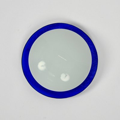 Mid-Century Italian Round Blue and White Murano Glass Sconce, 1970s-JDR-1210073