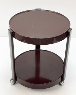 Mid-Century Italian Round Brown Plastic Bar Cart with Two Shelves, 1970s-JDR-1166915