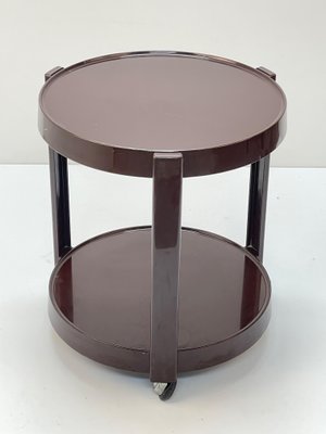 Mid-Century Italian Round Brown Plastic Bar Cart with Two Shelves, 1970s-JDR-1166915