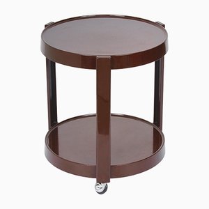 Mid-Century Italian Round Brown Plastic Bar Cart with Two Shelves, 1970s-JDR-1166915