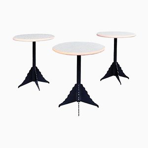 Mid-Century Italian Round Coffee Tables in Laminate Metal, 1980, Set of 3-GDD-1274850