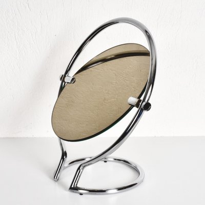 Mid-Century Italian Round Double Sided Chromed Steel Dressing Mirror, 1970s-JDR-1126152