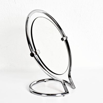 Mid-Century Italian Round Double Sided Chromed Steel Dressing Mirror, 1970s-JDR-1126152