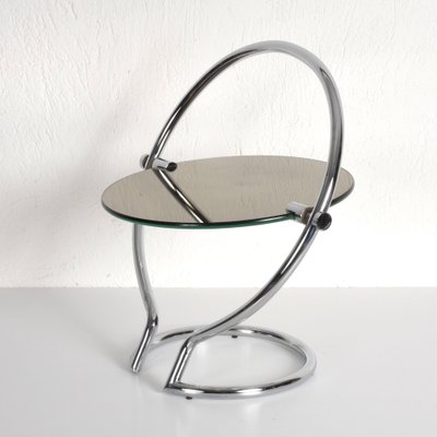 Mid-Century Italian Round Double Sided Chromed Steel Dressing Mirror, 1970s-JDR-1126152