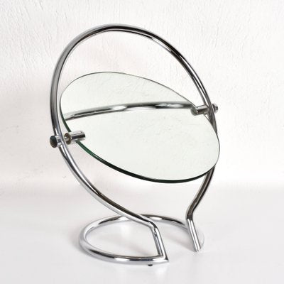 Mid-Century Italian Round Double Sided Chromed Steel Dressing Mirror, 1970s-JDR-1126152