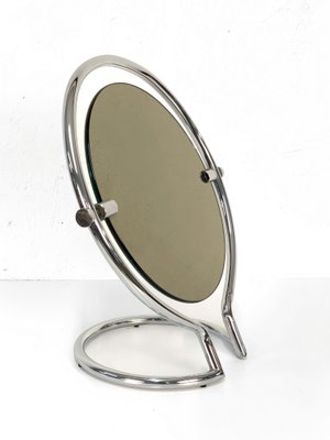 Mid-Century Italian Round Double Sided Chromed Steel Dressing Mirror, 1970s-JDR-1126152