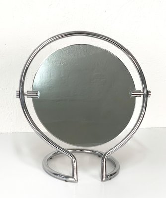 Mid-Century Italian Round Double Sided Chromed Steel Dressing Mirror, 1970s-JDR-1126152