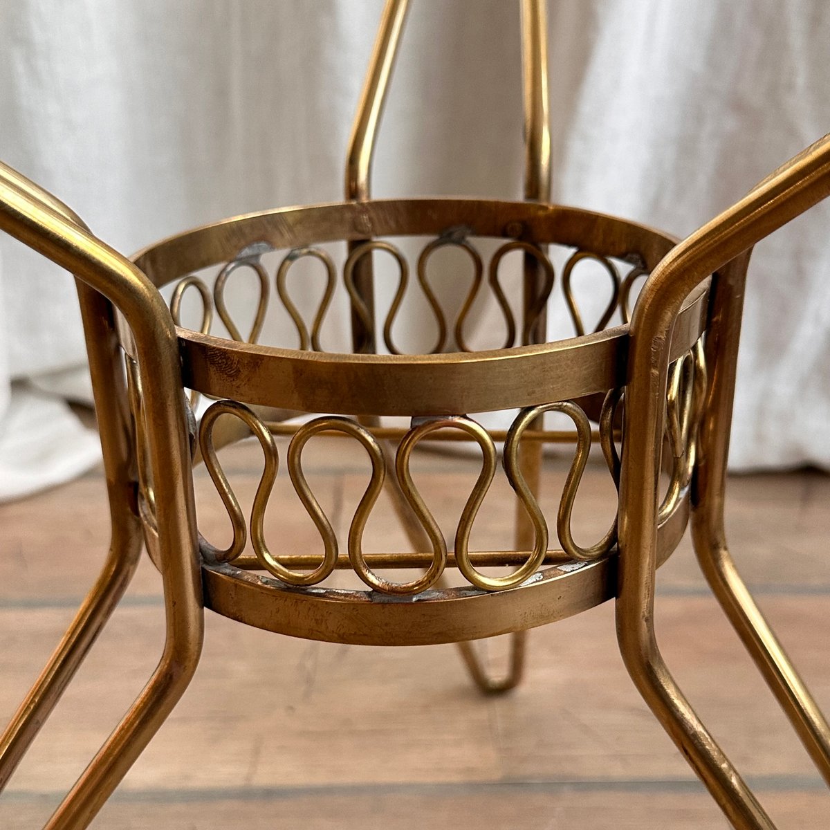 Mid-Century Italian Round Glass Coffee Table attributed to Cesare Lacca, 1950s