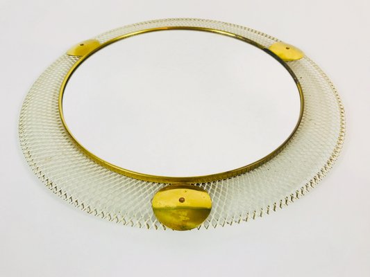 Mid-Century Italian Round Metal and Brass Mirror, 1960s-PUK-555410