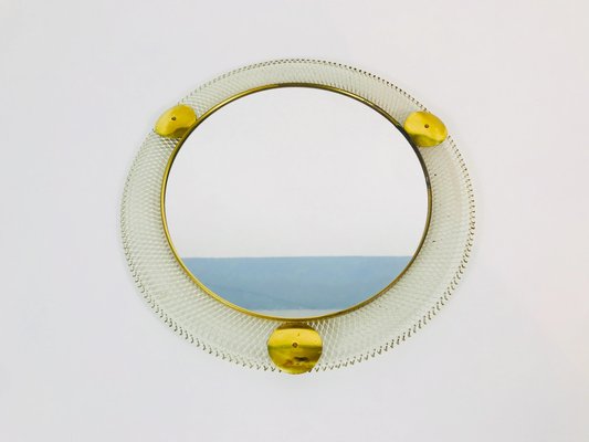 Mid-Century Italian Round Metal and Brass Mirror, 1960s-PUK-555410