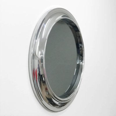 Mid-Century Italian Round Polished Chromed and Smoked Mirror, 1960s-JDR-1125531