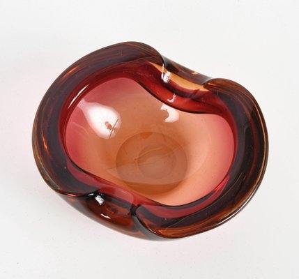 Mid-Century Italian Ruby Red Murano Sommerso Glass Bowl or Ashtray, 1960s-JDR-1125845