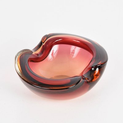 Mid-Century Italian Ruby Red Murano Sommerso Glass Bowl or Ashtray, 1960s-JDR-1125845