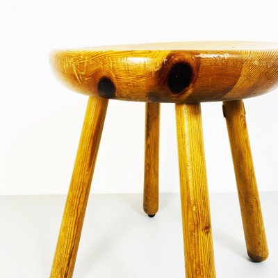 Mid-Century Italian Rustic Stool in Wood, 1960s-GDD-1249704