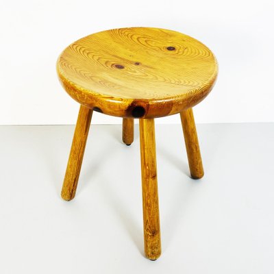 Mid-Century Italian Rustic Stool in Wood, 1960s-GDD-1249704