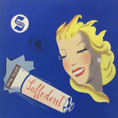 Mid-Century Italian Saffa Carton Toothpaste Advertising, 1950s-GDD-1096645