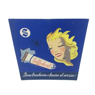 Mid-Century Italian Saffa Carton Toothpaste Advertising, 1950s-GDD-1096645