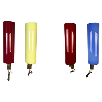 Mid-Century Italian Sconces in Glass and Brass from Mollino, 1950s, Set of 4-GDD-1256359