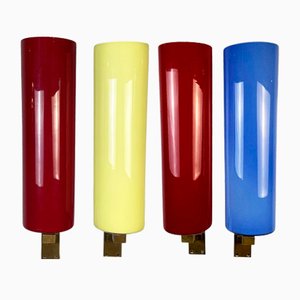 Mid-Century Italian Sconces in Glass and Brass from Mollino, 1950s, Set of 4-GDD-1256359