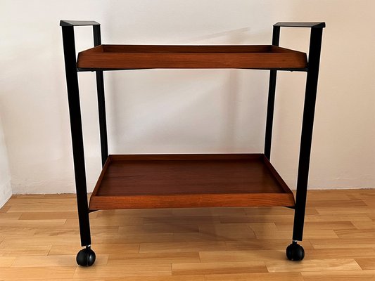 Mid-Century Italian Serving Bar Cart or Trolley with Teak Trays, 1960s-VNE-1311999