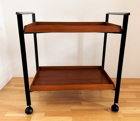 Mid-Century Italian Serving Bar Cart or Trolley with Teak Trays, 1960s-VNE-1311999