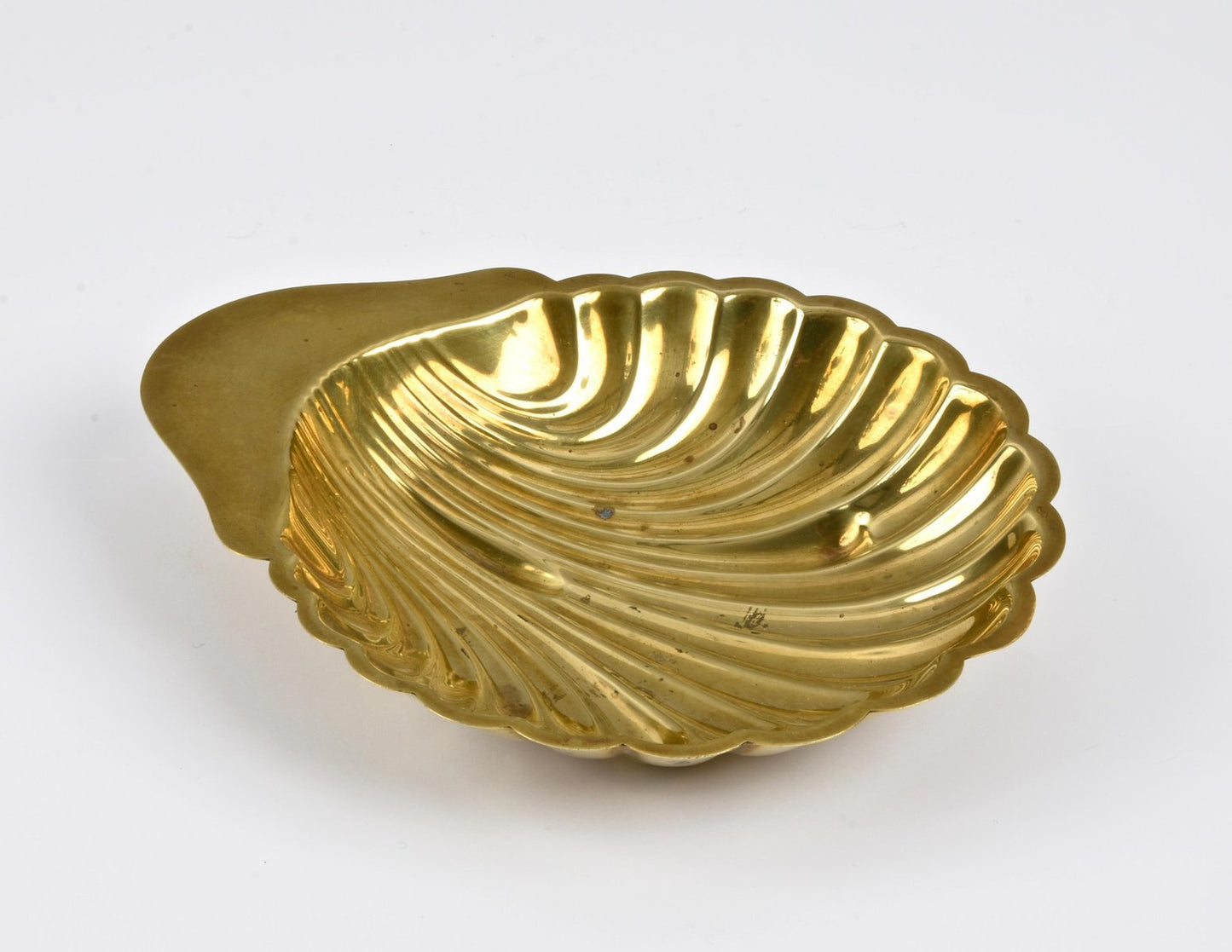 Mid-Century Italian Shell-Shaped Brass Bowl by Renzo Cassetti, 1960s