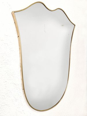 Mid-Century Italian Shield Shaped Brass Mirror by Gio Ponti, 1961-JDR-1126169