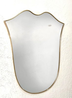 Mid-Century Italian Shield Shaped Brass Mirror by Gio Ponti, 1961-JDR-1126169