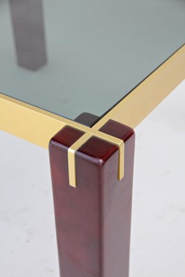 Mid-Century Italian Side Table with Brass Bars and Smoked Glass, 1960-TQA-1322077