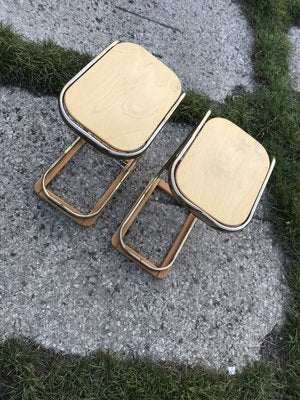 Mid-Century Italian Side Tables with Magazine Rack, 1950s Set of 2-OXJ-762396