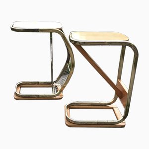 Mid-Century Italian Side Tables with Magazine Rack, 1950s Set of 2-OXJ-762396