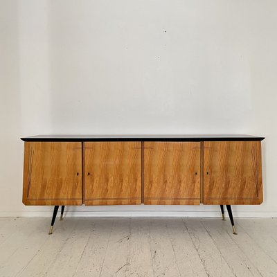 Mid-Century Italian Sideboard in Ash and Black Lacquered Wood, 1950s-FB-1594264