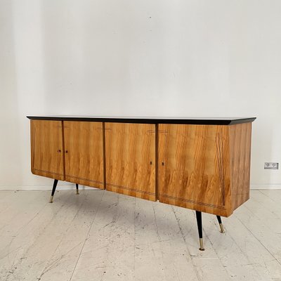 Mid-Century Italian Sideboard in Ash and Black Lacquered Wood, 1950s-FB-1594264