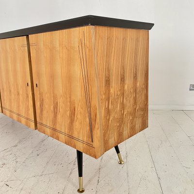 Mid-Century Italian Sideboard in Ash and Black Lacquered Wood, 1950s-FB-1594264