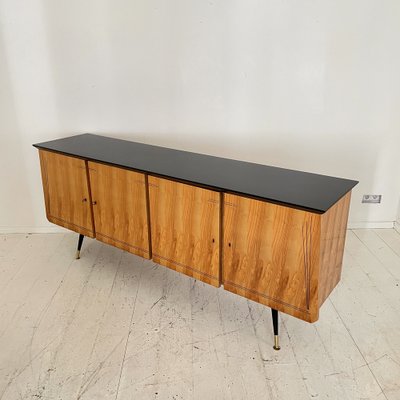 Mid-Century Italian Sideboard in Ash and Black Lacquered Wood, 1950s-FB-1594264