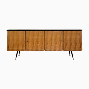 Mid-Century Italian Sideboard in Ash and Black Lacquered Wood, 1950s-FB-1594264