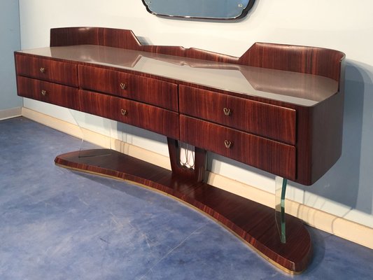 Mid-Century Italian Sideboard in Rosewood with Mirror by Vittorio Dassi, 1950s-MTX-1077483