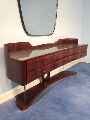 Mid-Century Italian Sideboard in Rosewood with Mirror by Vittorio Dassi, 1950s-MTX-1077483